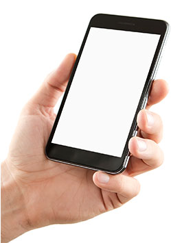 Image of a hand holding a cell phone.